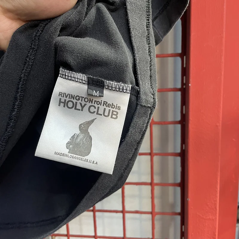 26SS الهيب هوب غسلها الأسود الرسومات شعار طباعة RRR 123 تي شيرت الرجال Womem قصيرة واسعة المحملة القمم 100% القطن RRR 123 تي شيرت العلامات