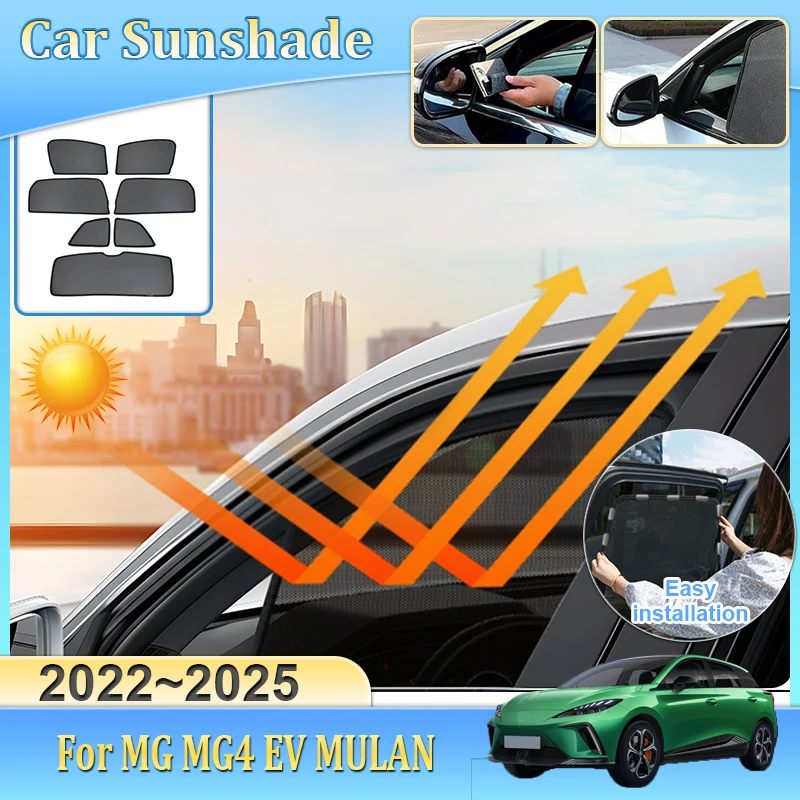 

Sun Visor For MG MG4 EV MULAN EH32 2022 2023 2024 2025 Car Magnetic Sunshade Anti-UV Mesh Sun Shade Privacy Blocks Accessories