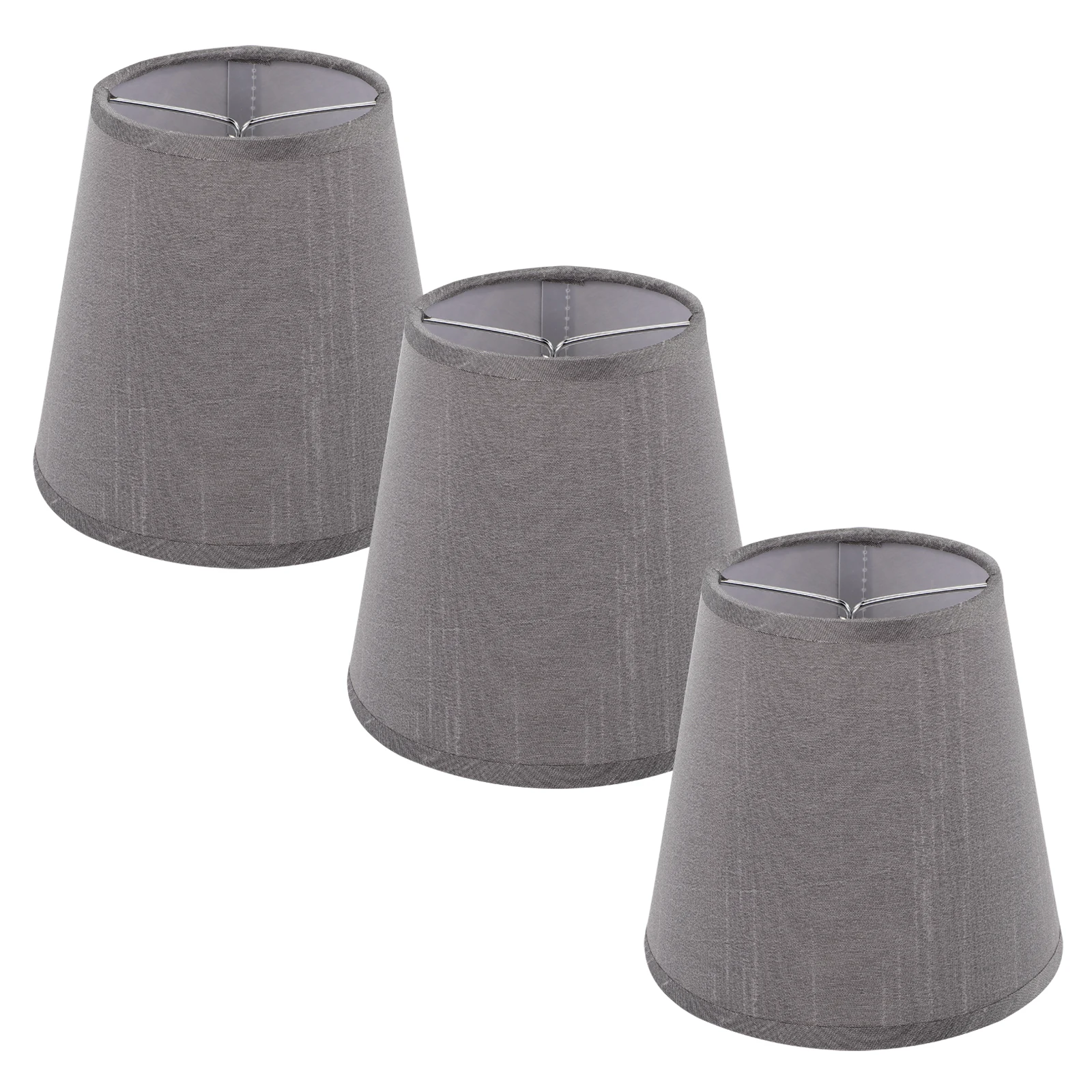 

3pcs Cloth Shade Cover Replacement Wall Table Lamp Cover Sturdy Metal Frame Easy Install Dustproof For Bedroom Living Room Clip