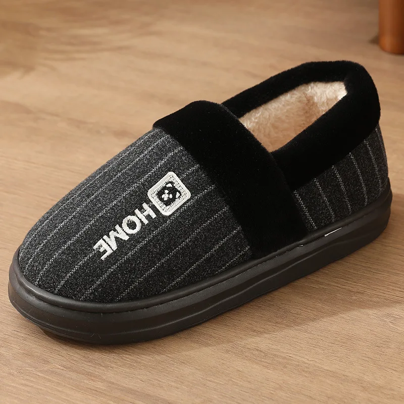 Herren Extra Große Größe 40-51 Warme Plüsch-Winterhausschuhe Dicke Sohle Rutschfeste Indoor-Hausschuhe – Detail 11