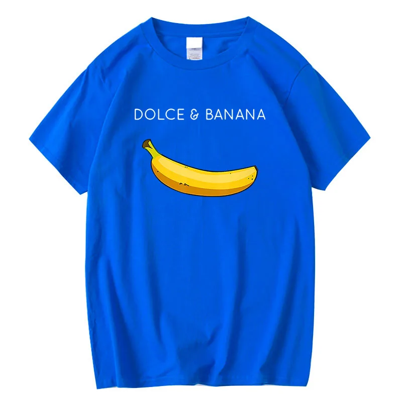 Summer Men\'s T-shirt High Quality 100% Cotton Funny Banana Printing Casual Loose O-neck Men Short Sleeve T-shirt Male Tees Tops