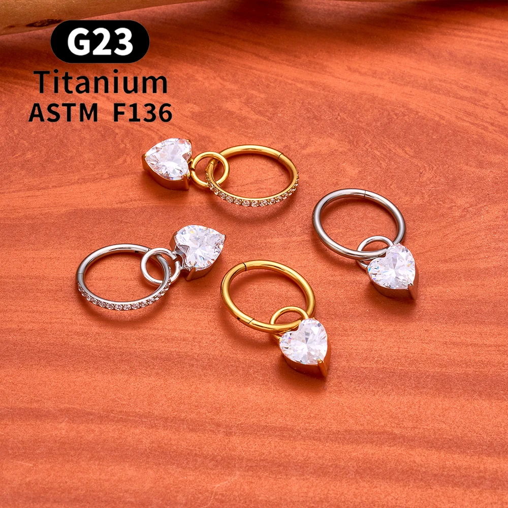ASTM F136 Titan Birnenherz Kite CZ Drape Rook Ohrring 16G Clicker Hoop Knorpel Tragus Conch Lobe Helix Piercing Schmuck – Detail 15