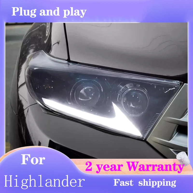 

Стайлинг автомобиля для Toyota Highlander, фара 2012-2014 Highlander, фара DRL, указатель поворота, дальний свет, линза проектора