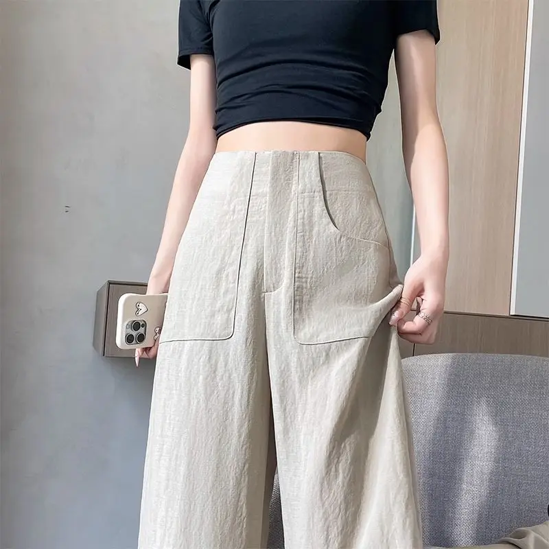 

Women's New Summer High-waist Thin Draped Casual Narrow Version Wide-leg Pants