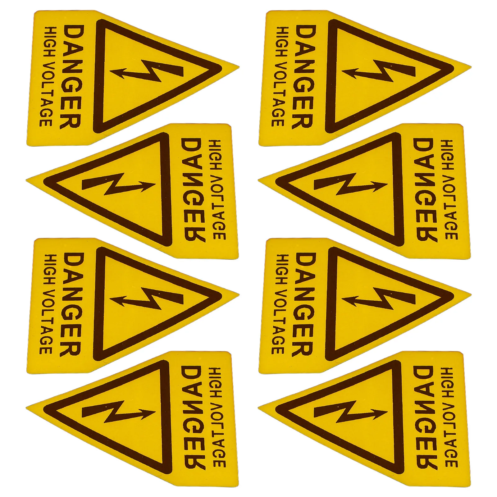 6Pcs Waterproof Danger Sign Yellow Triangle High Voltage Warning Label for Equipment Safety Caution Sign Sticker Adhesive