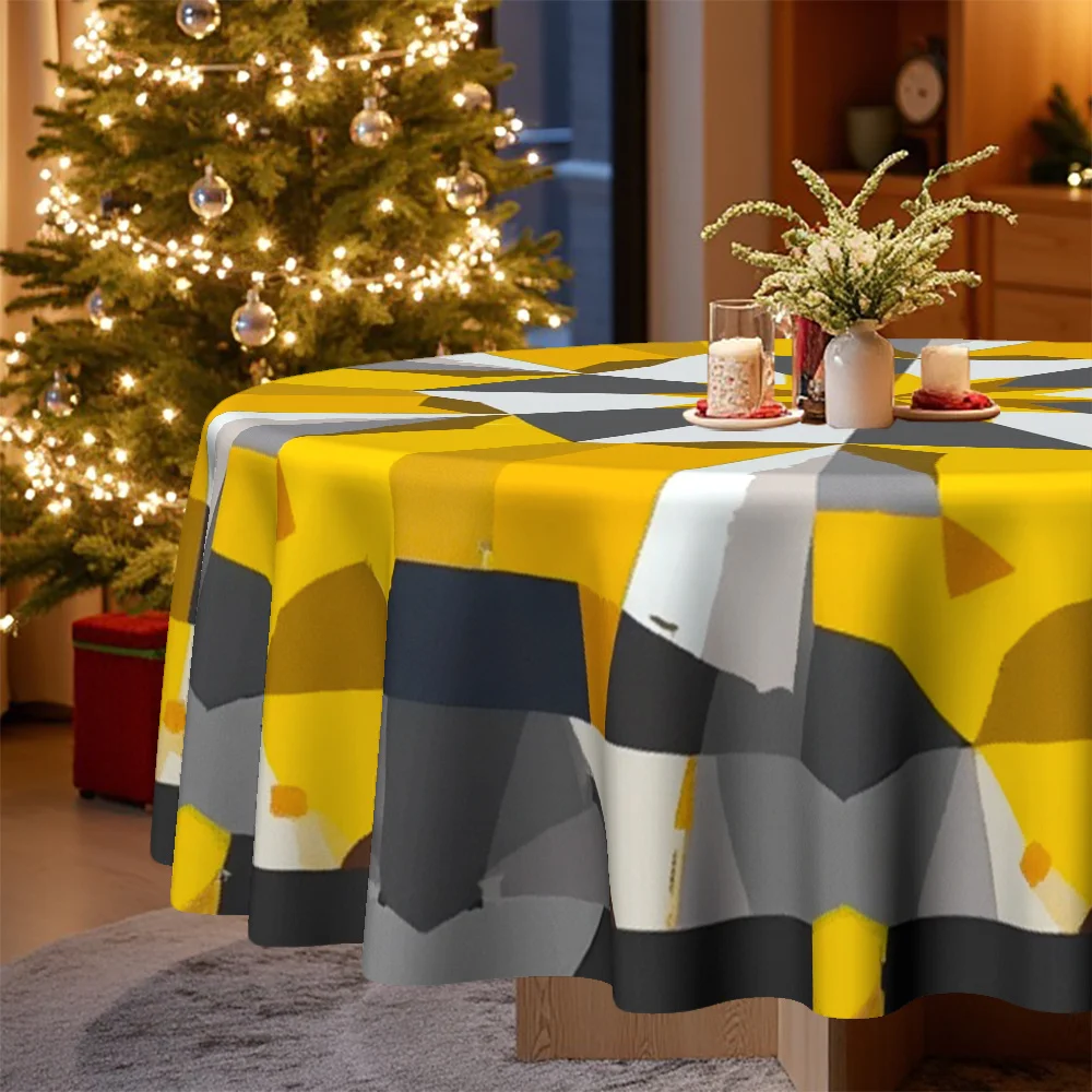 One tablecloth, featuring geometric star patterns in a Christmas theme, suitable for both home kitchens and dining areas.zyc