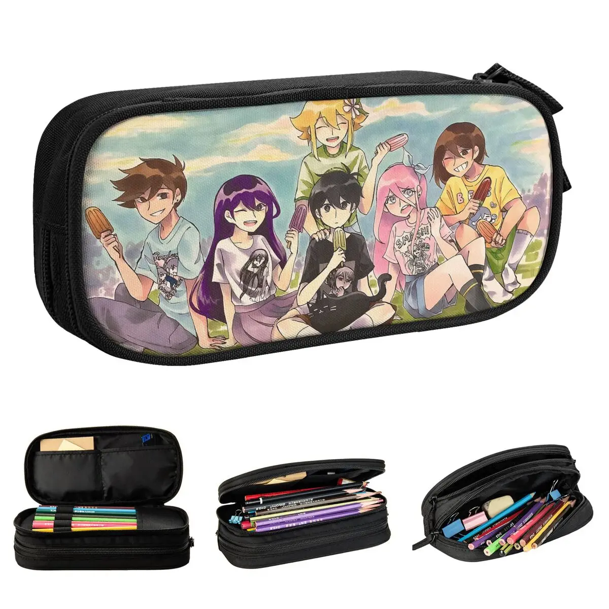 أوموري مقلمة صني أوبري تشيبي كيل هيرو مقلمة القلم للطلاب حقيبة تخزين كبيرة اللوازم المدرسية الهدايا القرطاسية