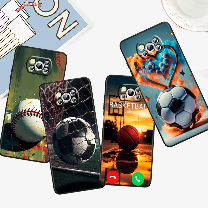 

Sports equipment ball Cover For Xiaomi Mi Poco F3 F4 F5 F6 X3 X4 X5 X6 X7 M3 M4 M5 M6 M7 GT Pro 5G Black
