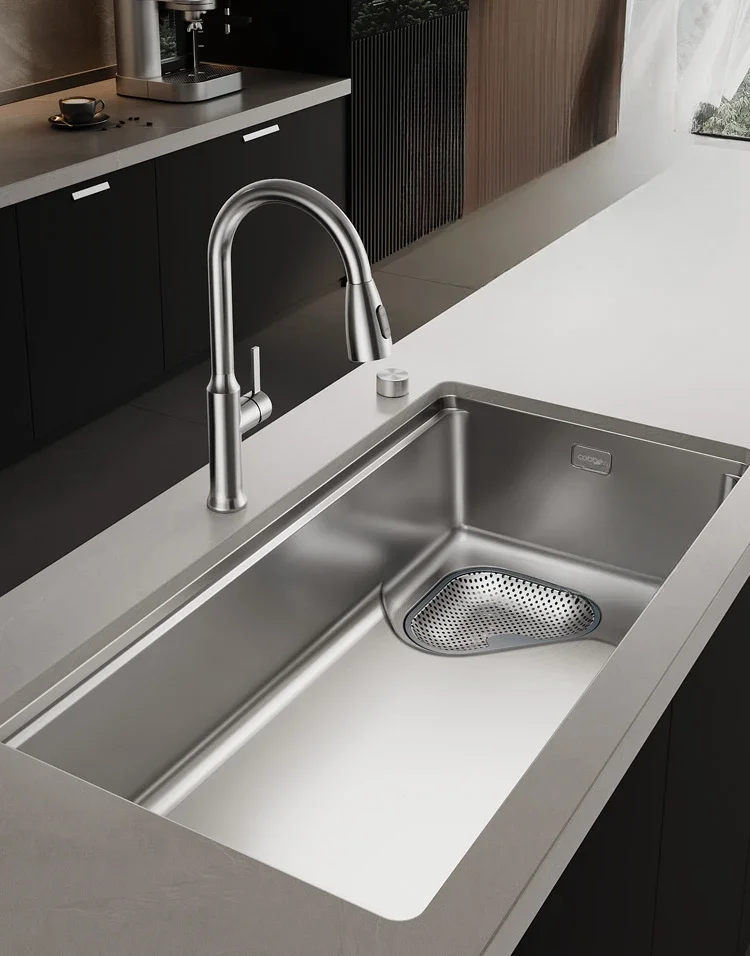 

Большая одиночная кухонная раковина из нержавеющей стали под столешницей утолщенная раковина для мытья посуды и овощей