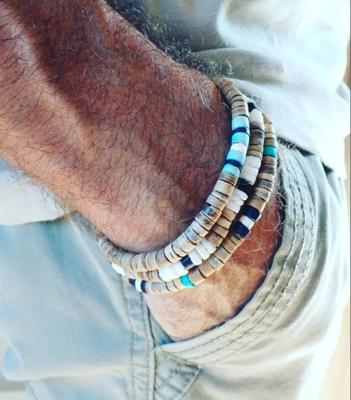 Mens bracelet set.Mens beaded bracelet Surfer style bracelet.Mens bracelet stack Stacking bracelets Stretch Boho bracelets