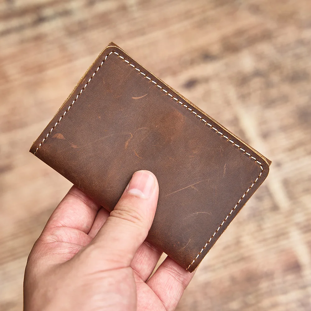 NUPUGOO Echtleder-Geldbörse, faltbar, großes Fassungsvermögen, für Damen und Herren, universelles Kartenetui, Schlüsseltasche – Detail 3