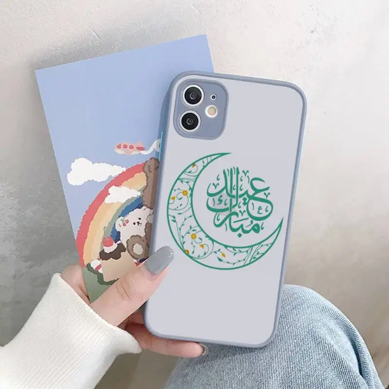 Yinuoda Muslim Mosque Moon Phone Case for iPhone X XR XS 7 8 Plus 11 12 13 pro MAX 13mini Translucent Matte Shockproof Case