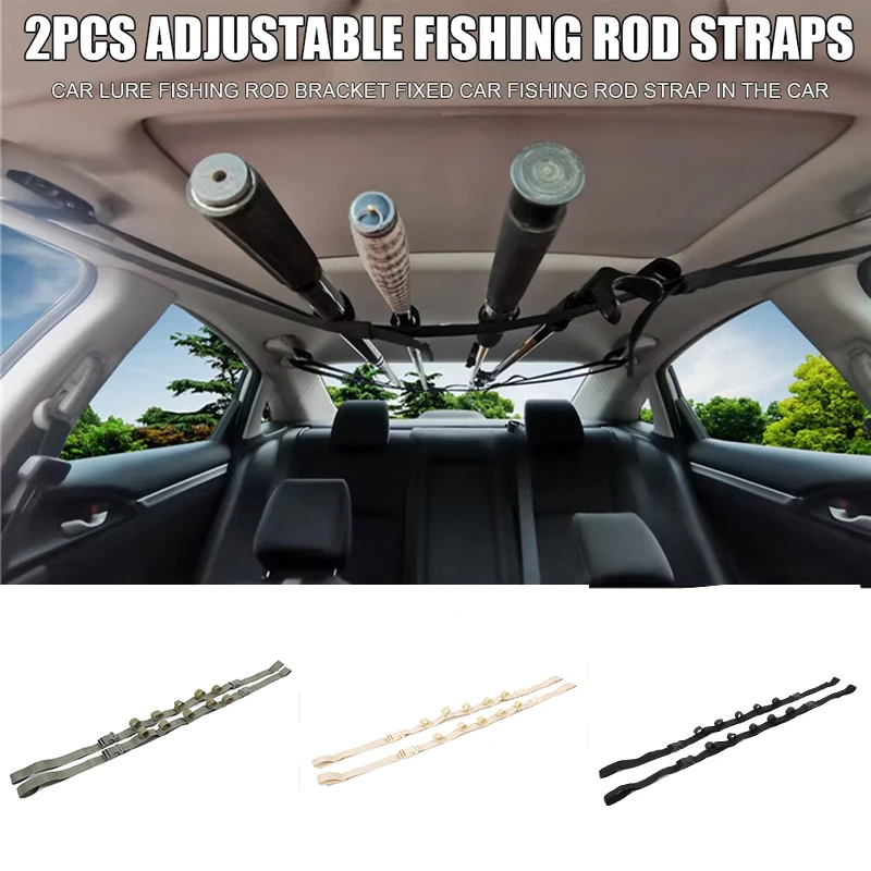 

2Pcs Booms Fishing Vehicle Rod Carrier Rod Holder Belt Strap With Tie Suspenders Wrap Fishing Tackle Boxes Tools Box Accessories