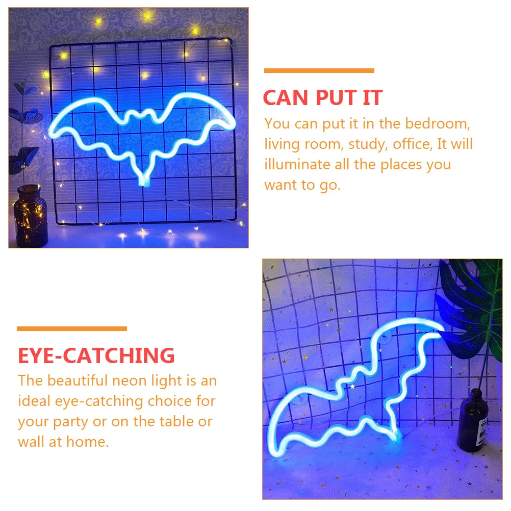 

LED Bat Light Party Decoration Decorative Lamp Wall Home Indoor Night Plastic 's Room Bedroom