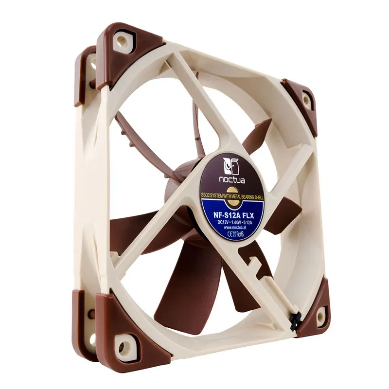 Noctua NF-S12A PWM 3pin Temperature Control Chassis Fan 120X120X25mm Low Noise Adapter AAO Acoustic Optimization