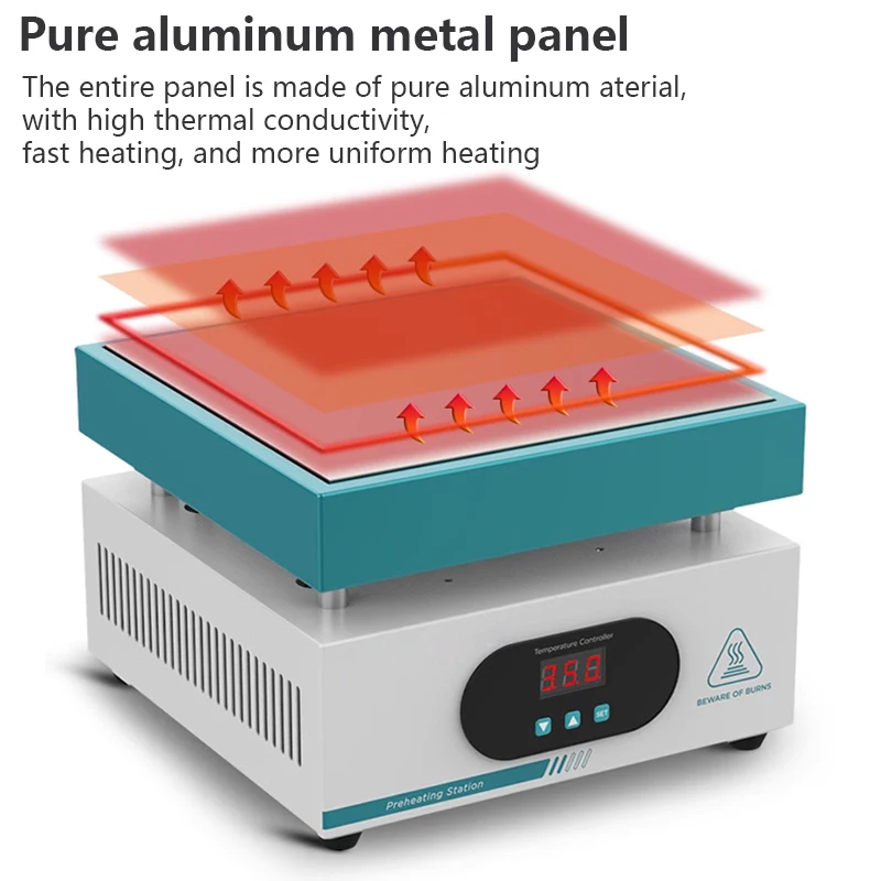 600w Konstant temperatur Heizt isch Handy Split Screen Thermostat Platine Heizplatte Vorheizt isch LED Lampe Perlens ch weißen