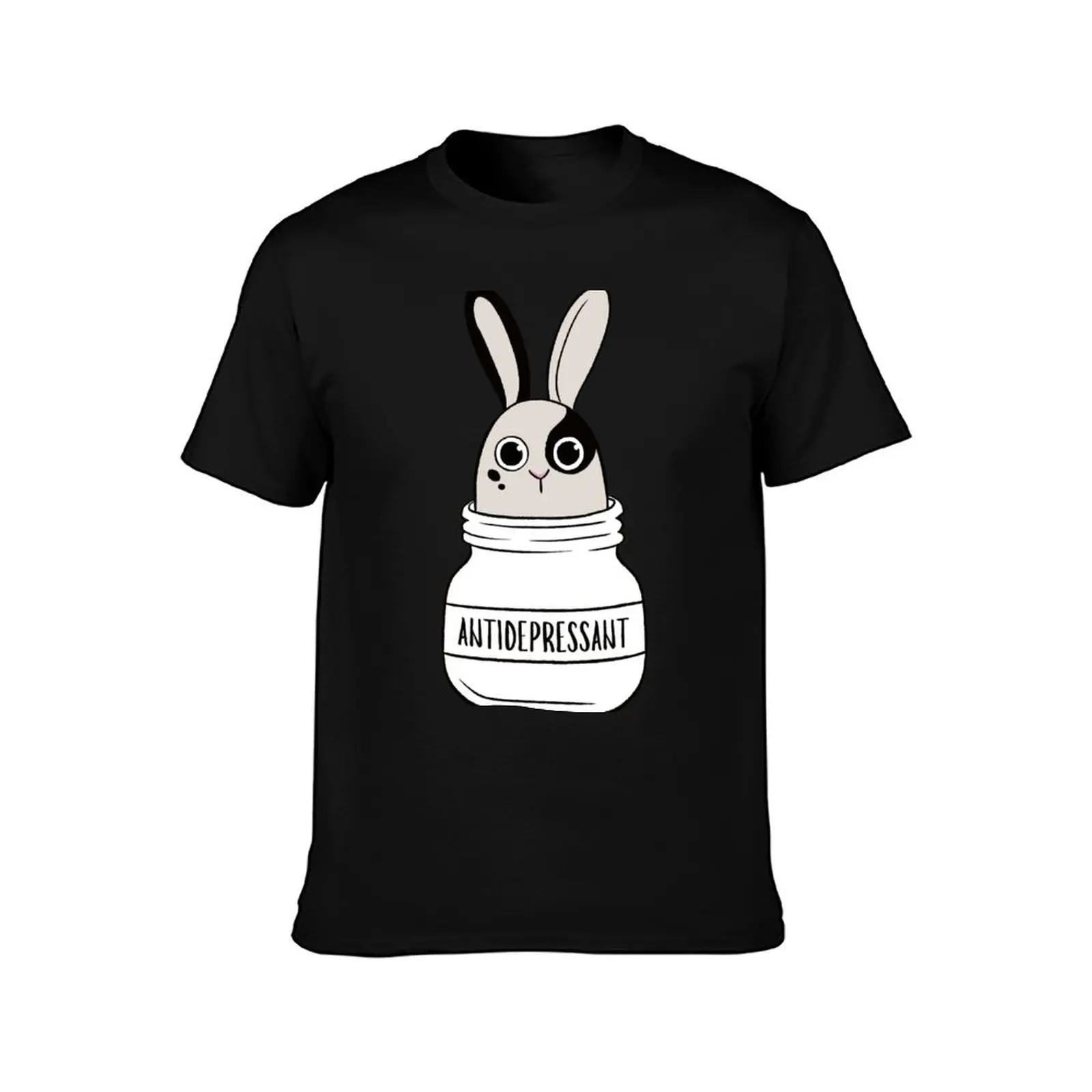 Antidepressant Bunny 1 T-Shirt Functional Casual Short Sleeve Tee T-Shirt