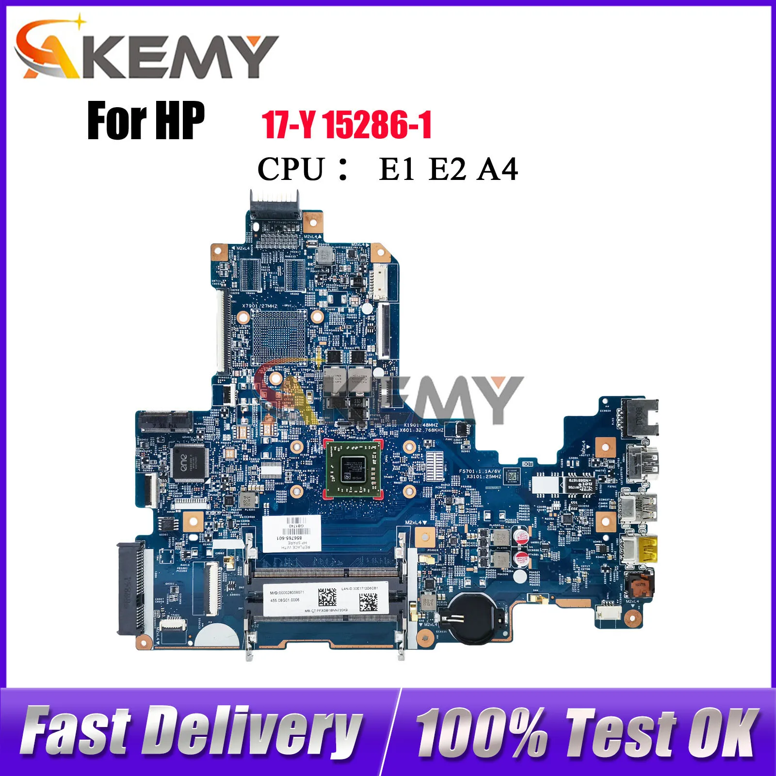 

856764-601 856763-601 для материнской платы ноутбука HP Pavilion 17-Y 15286-1 с процессором E2 A6 A8 DDR3, 100% полностью протестировано