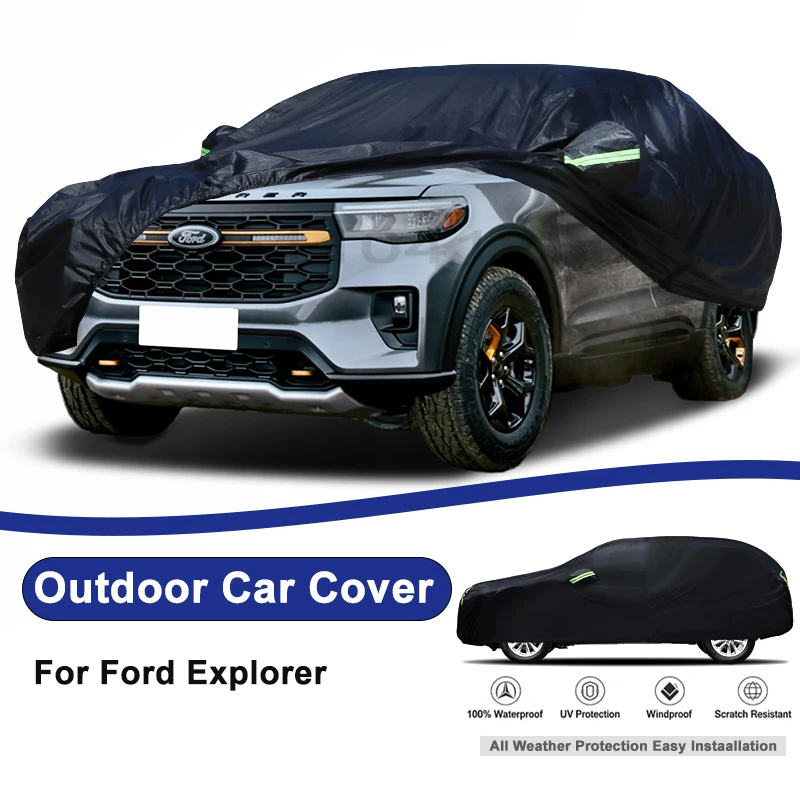 For Ford Explorer Full Car Outdoor Cover Waterproof Dustproof UV Resistant Sunshade Vehicle Exterior Protector