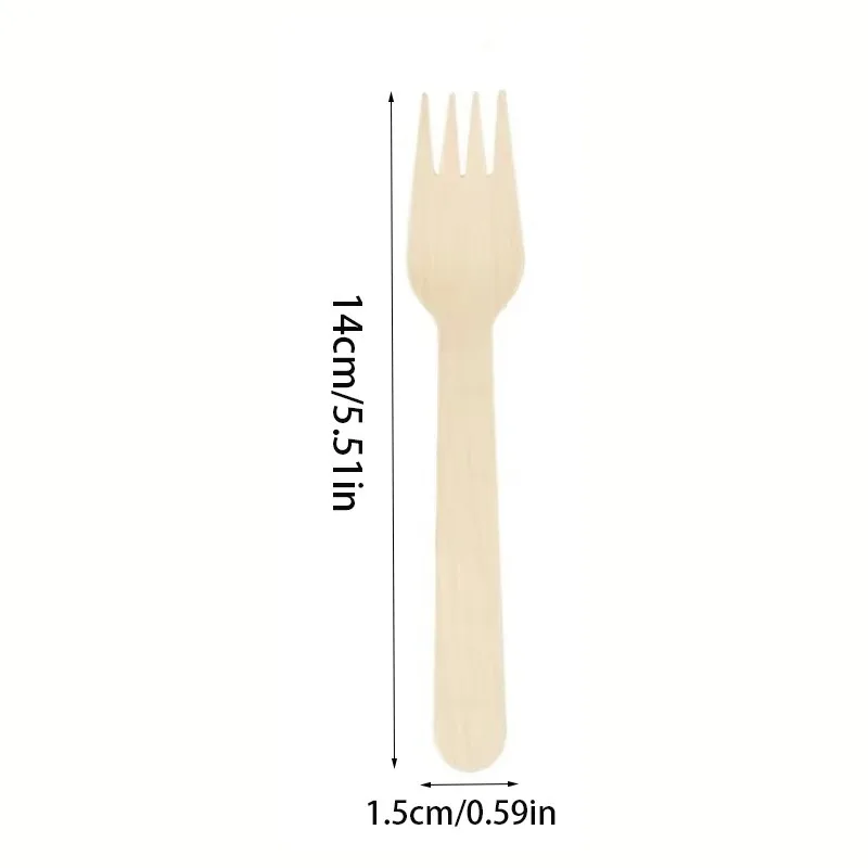 50PCS Disposable Forks Kitchen Restaurant Portable Disposable Forks Banquet Picnic Wedding Camping Picnic Salad Fruits14cm