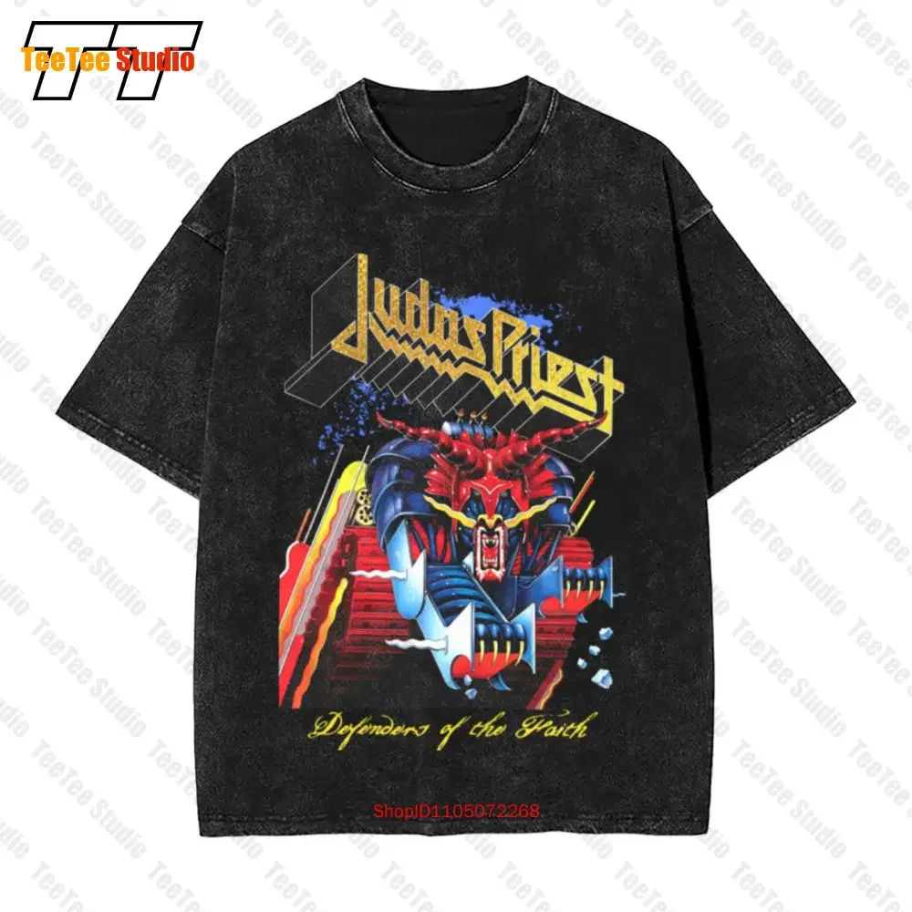 Judas Priest Vintage Oversized T-Shirt Defenders Of The Faith Metallion Official Merch P5YG