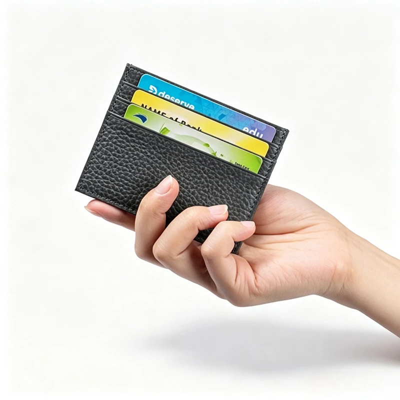 Credit Card Holder,Slim Cards Case Holder Premium Leather Minimalist Front Pocket Small Wallet with 6 Card Slots and 1 Pockets