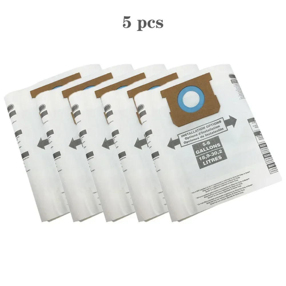 

5/10 Pack of For Vacuum Cleaner Dust Bags Designed for 5 to 8 Gallon Machines Compatible with For Shop For Vac and For Ridgid VF