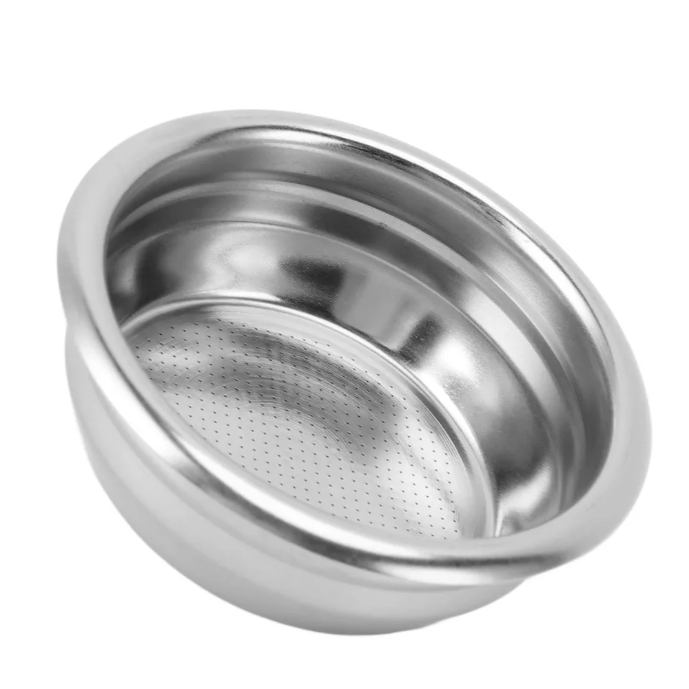 2pcs set Stainless Steel Coffee Portafilter Basket 58mm 2 Cups Capacity Coffee Filter Basket Single Layer Structure