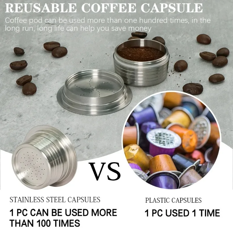 

Coffee residue filter can be reused multiple times, durable capsule shell stainless steel filter set, coffee machine specific
