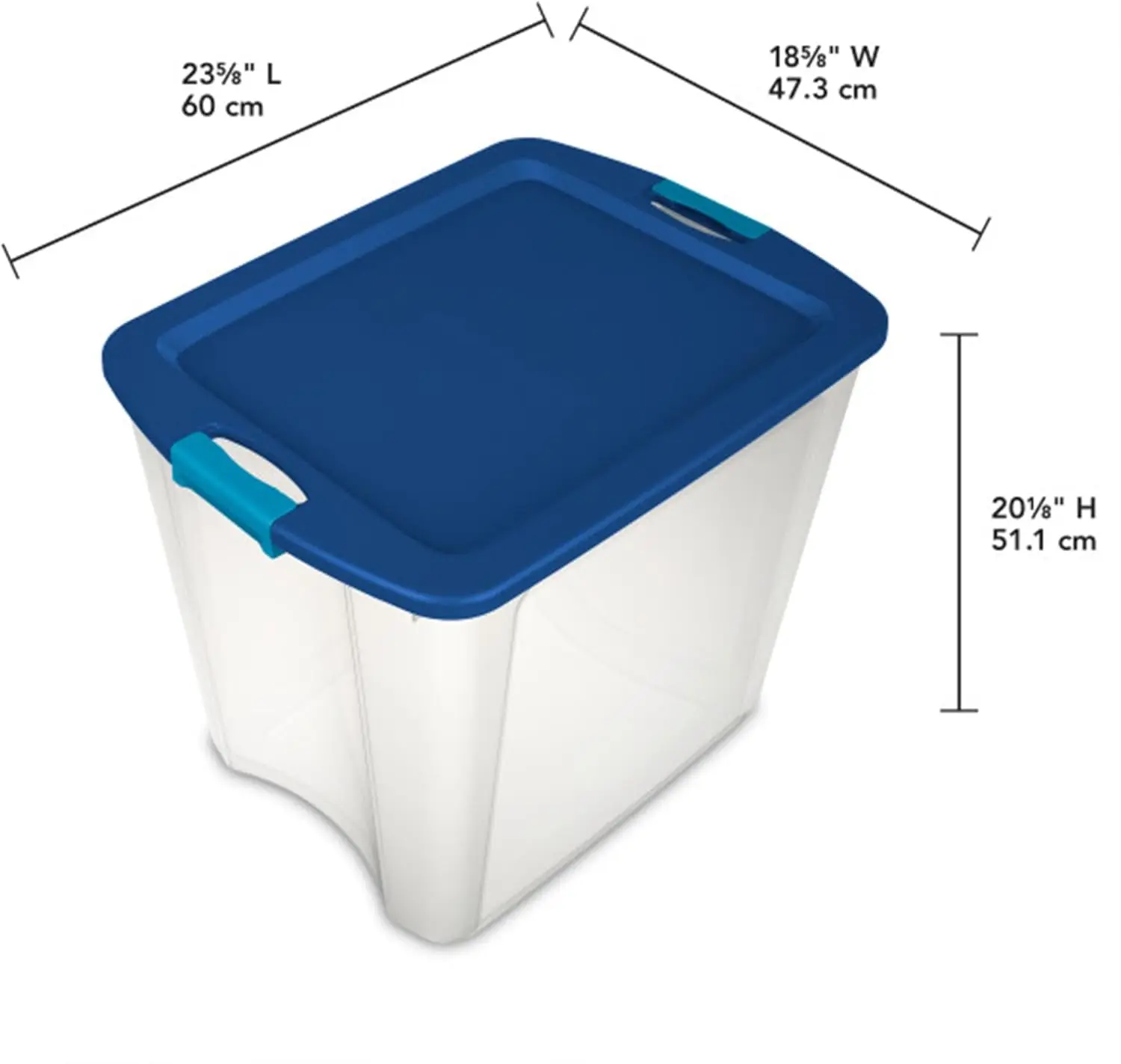 26 Gal Latch and Carry, Stackable Storage Bin with Latching Lid, Plastic Container to Organize Closets