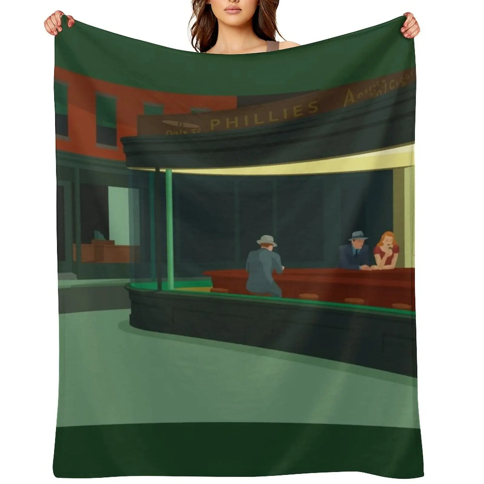 

Edward Hopper's Nighthawks Painting Throw Blanket for winter anime Blankets Sofas Of Decoration For Baby Blankets