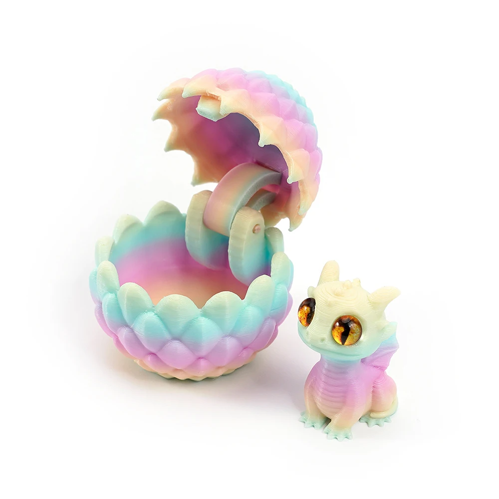 بيض تنين مطبوع ثلاثي الأبعاد مع زخرفة تنين صغيرة مصغرة لتزيين حديقة المنزل هدايا عيد الميلاد للأطفال