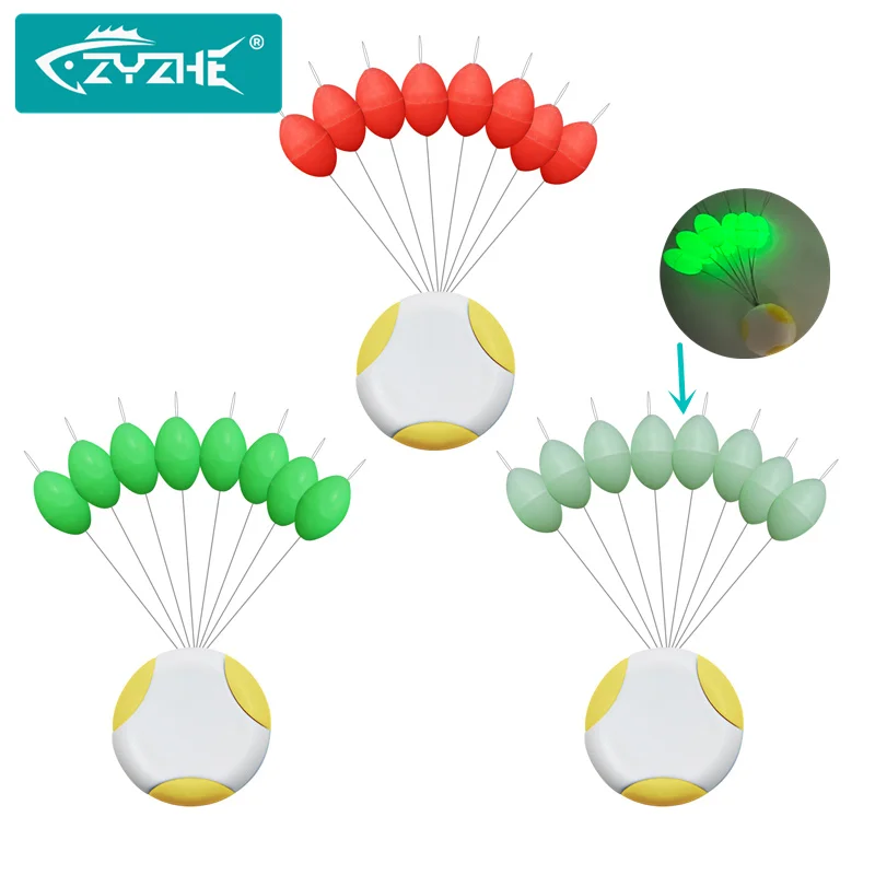ZYZHE 40pcs/5Sets Fishing Space Beans S/M/L/XL Line Stop Space Beans Red/Luminous White Fly Fishing Large Oval Stopper