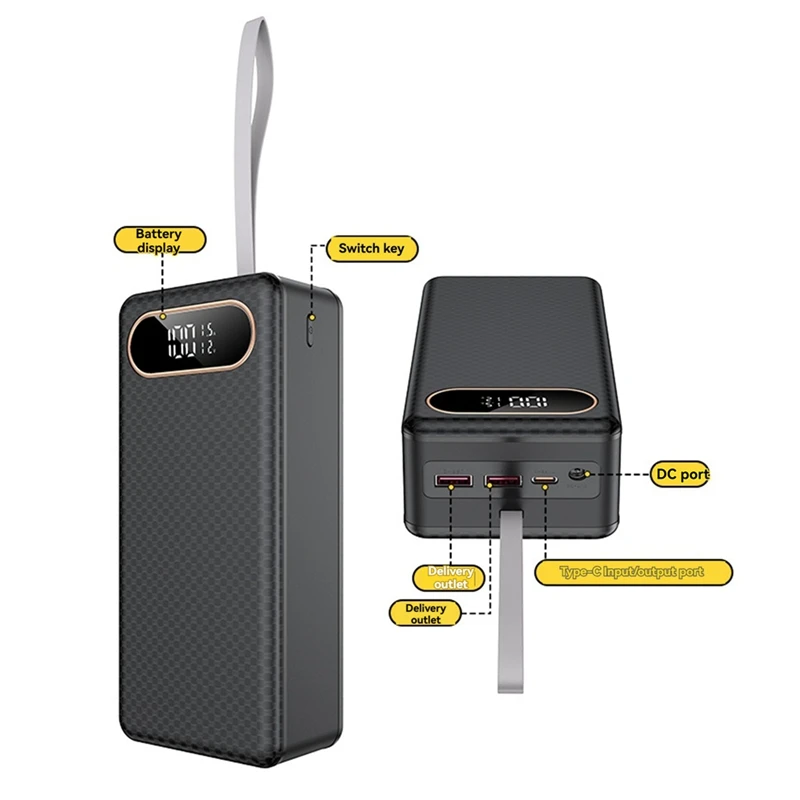 AS94-18650 Battery Power Bank Case QC3.0 15W PD Quick Charge 21X18650 Battery Storage Box 15W Wireless Charge Shell