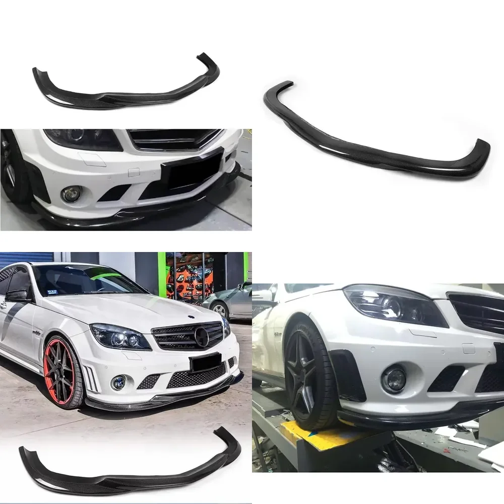 Hot Sales Carbon Fiber Front Lip Splitter 2008-2011 for W204 C63 Bodykit Easy Installation Chin Spoiler