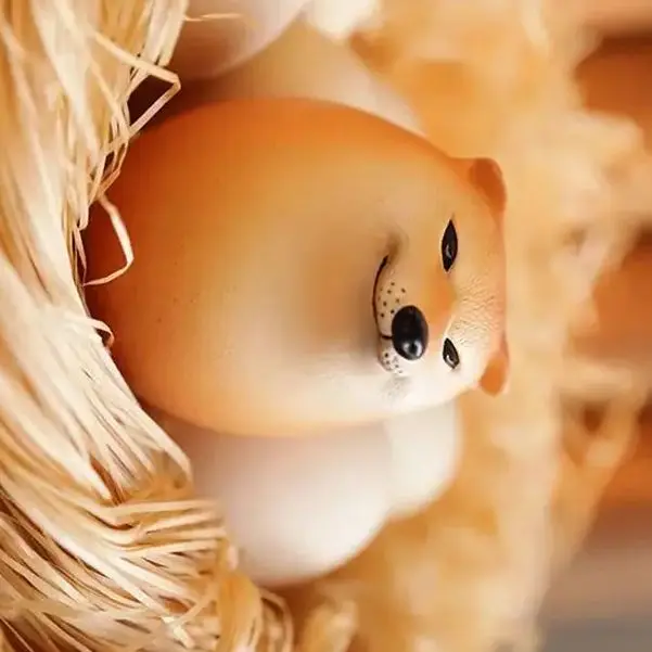 

Creative PVC NEW Shiba Inu Realistic Eggs Shape Desk Decor Dog & Egg Decorations For Home Offices Fun Christmas New Year Gifts