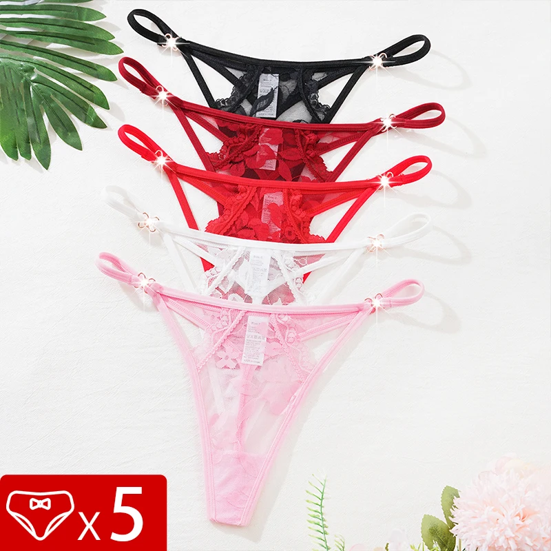 5 pz/set Vita Bassa Multi-colore Donne Sexy g-string Biancheria Intima Elegante Lingerie Sexy Confortevole Morbido Bikini Lady perizoma Panty
