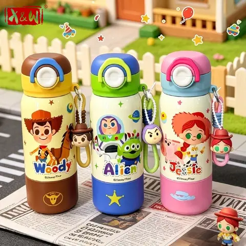 X&W Toy Story Kids Thermal Cup 316 Stainless Steel Vacuum Flasks Jessie Woody Straw Cup Portable Outdoor Ice Tumbler for Student