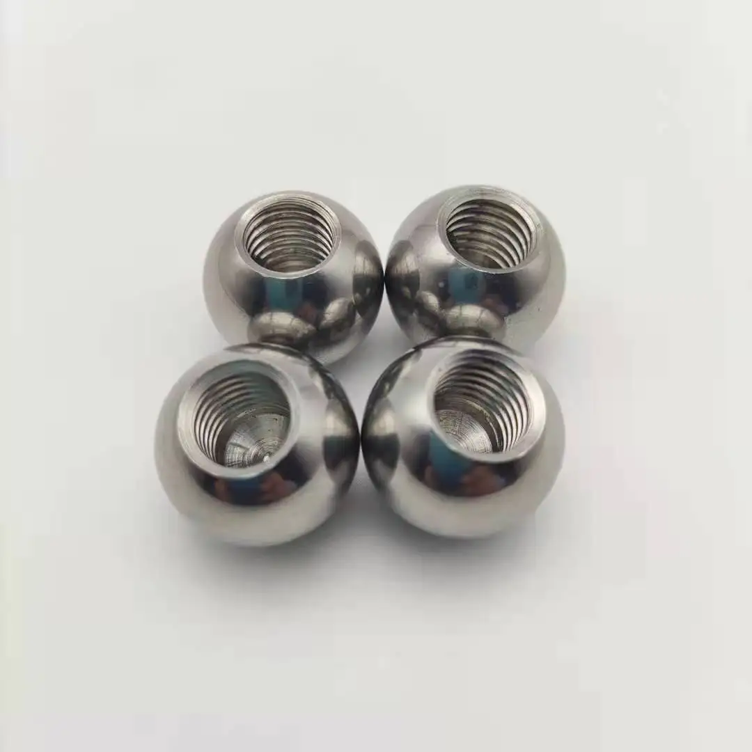 1pcs M2 M3 M4 M5 M6 M8 M10 M12 Thread Half Hole Metric Stainless Steel Drilling Balls Female Thread Blind Hole Smooth Ball Bead