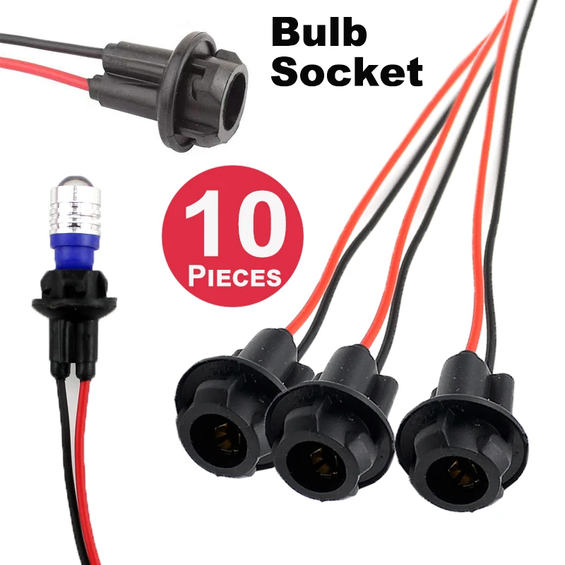 

1/10pcs T10 Light Holder Bulb Socket Auto Car Light Connector Extension DC 0V ~ 12V Lamp Adapter Holder Bulb Base Replacement
