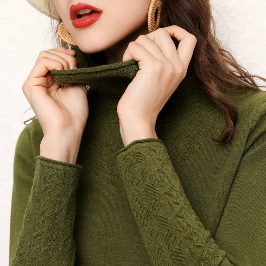 

Women's Korean Style Wool Slouchy Pullover Hollow-Out Knit Sweater Loose Long-Sleeve Solid Color Autumn Winter Sweater