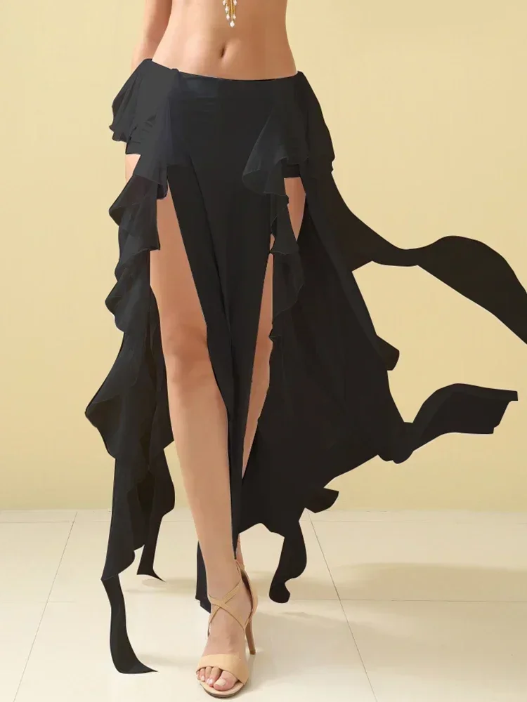 2023 Buikdansen Oefenrok Nieuwe Dubbele Split Beginners Grote Stijl Rok Sexy Elegante Lange Rok 122496