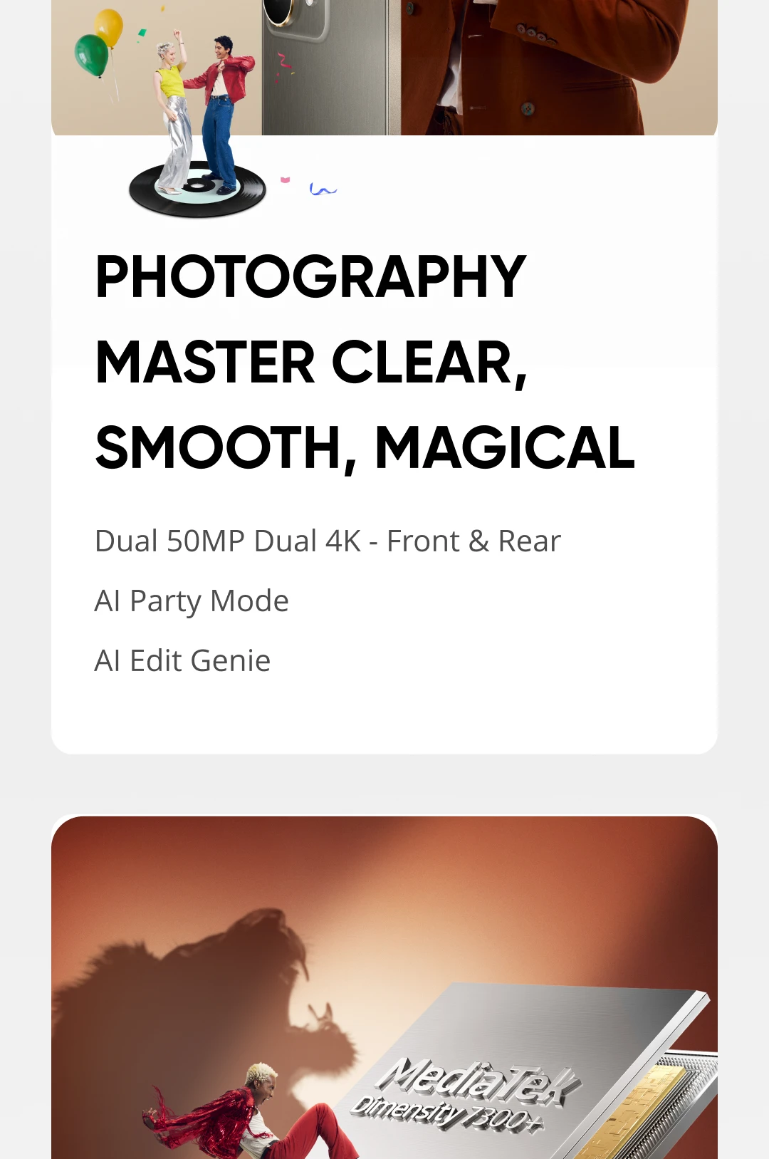 realme 15 5G Smartphone 6500mAh 45W Processor 6.77"144Hz AMOLED Display NFC Dimensity 7300+