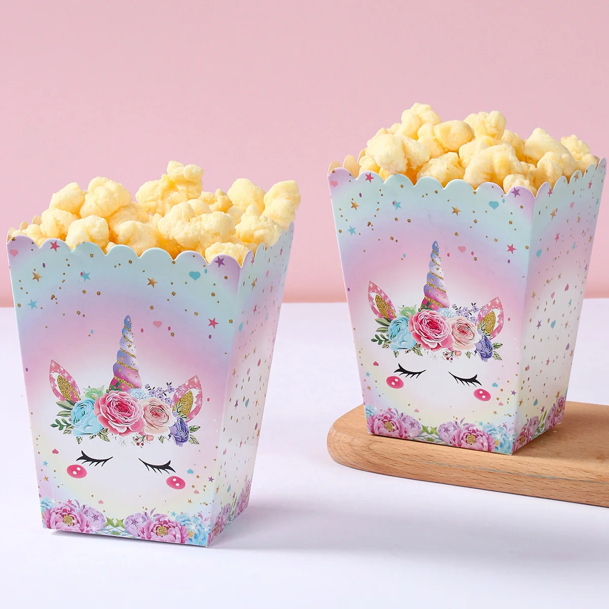 Jungle Animal Construction Vehicle Unicorn Popcorn Boxes Happy Birthday Party Decoration Kids Party Supplies Gifts Popcorn Box images - 6