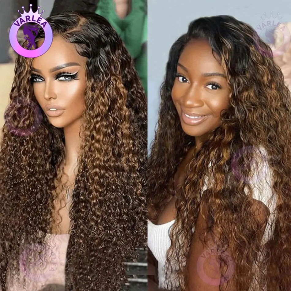 

1B/30 Highlight Deep Wave 13x4 13x6 Hd Lace Frontal Wig 100% Human Hair Wigs Pre Plucked Ombre Brown Colored Wig for Women
