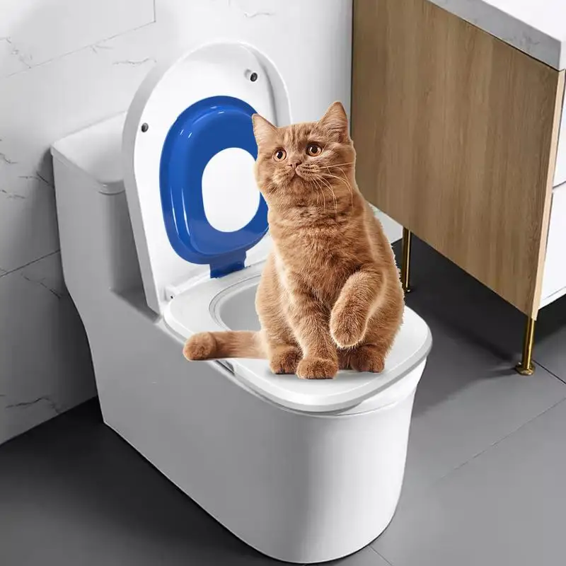 Cat Toilet Training System Toilet Litter Box Trainer Cat Potty Trainer Kit Reusable Toilet Litter Box Trainer For Hygienic Pet