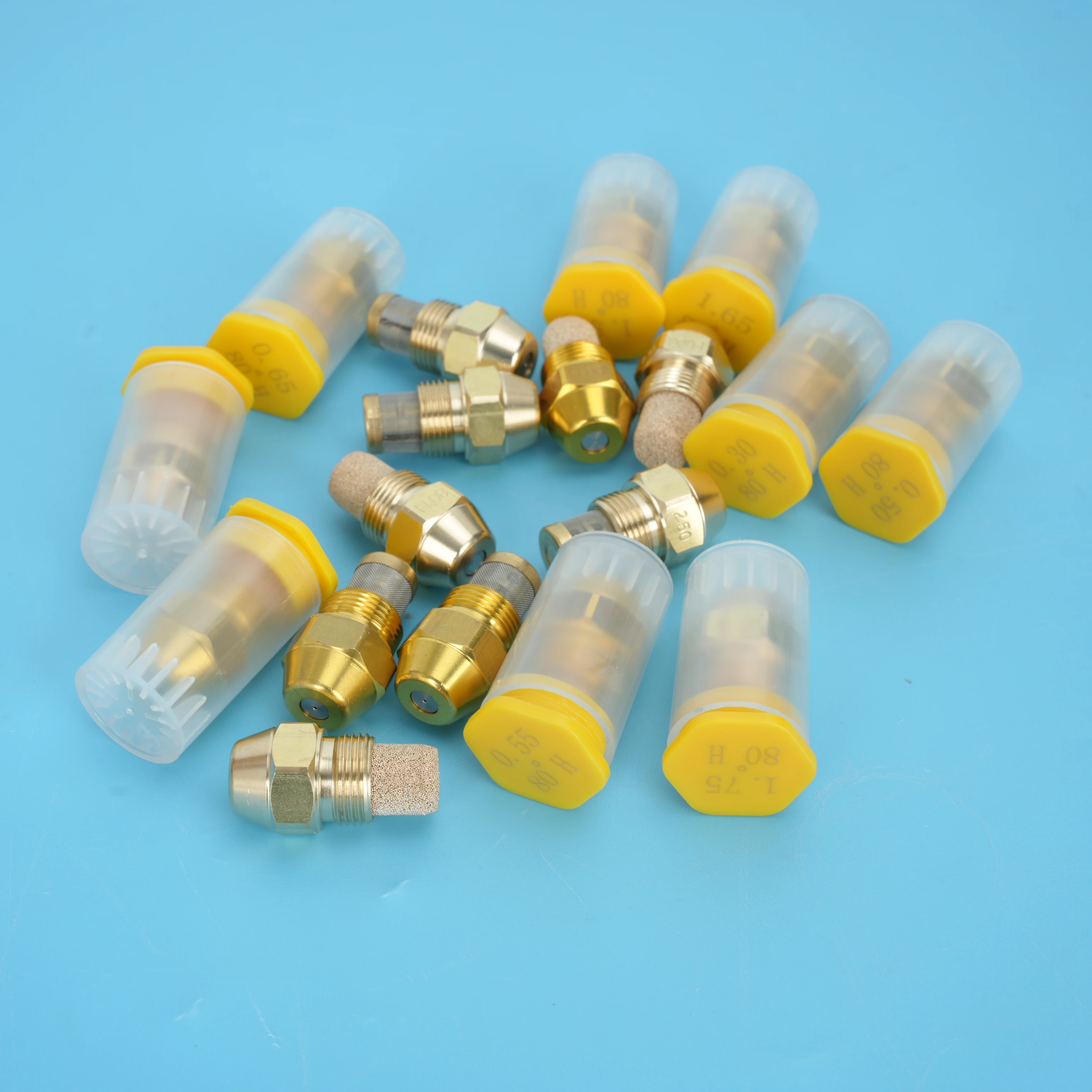Brass Burner Oil Nozzle 80 Degree 9/16" Diesel Fuel Jet Waste Oil Burner Nozzle for Boiler Heater Combustion Fuel  Atomizing