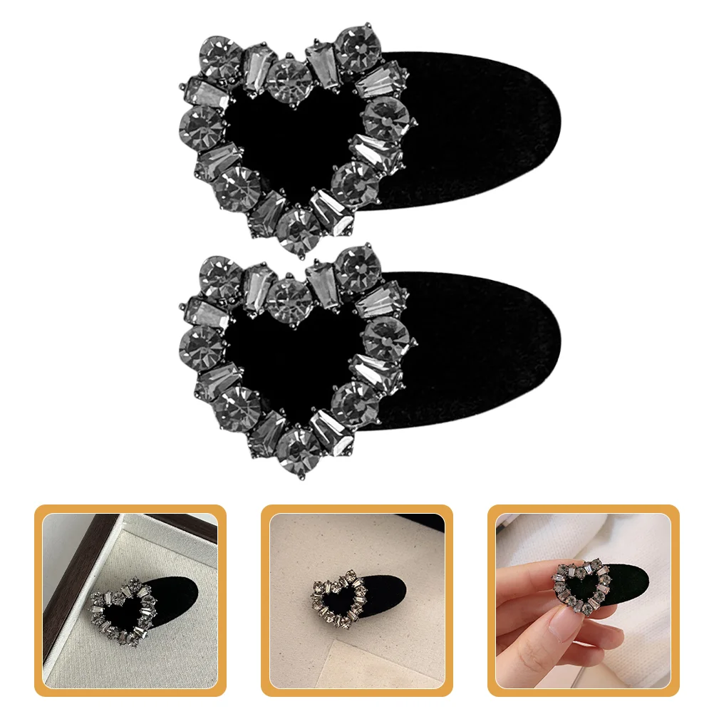 2 Pcs Flash Diamond Hair Clip Bangs for Women Accessories Clips Teen Girls Decorations Cute Haoshi Small Baby Womens