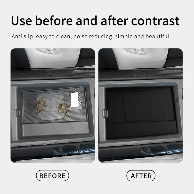 For Kia EV9 2024-2025 Silicone Center Console Wireless Charging Mat Non-Slip Protector Pad Anti-Scratch Car Interior Accessories view 2