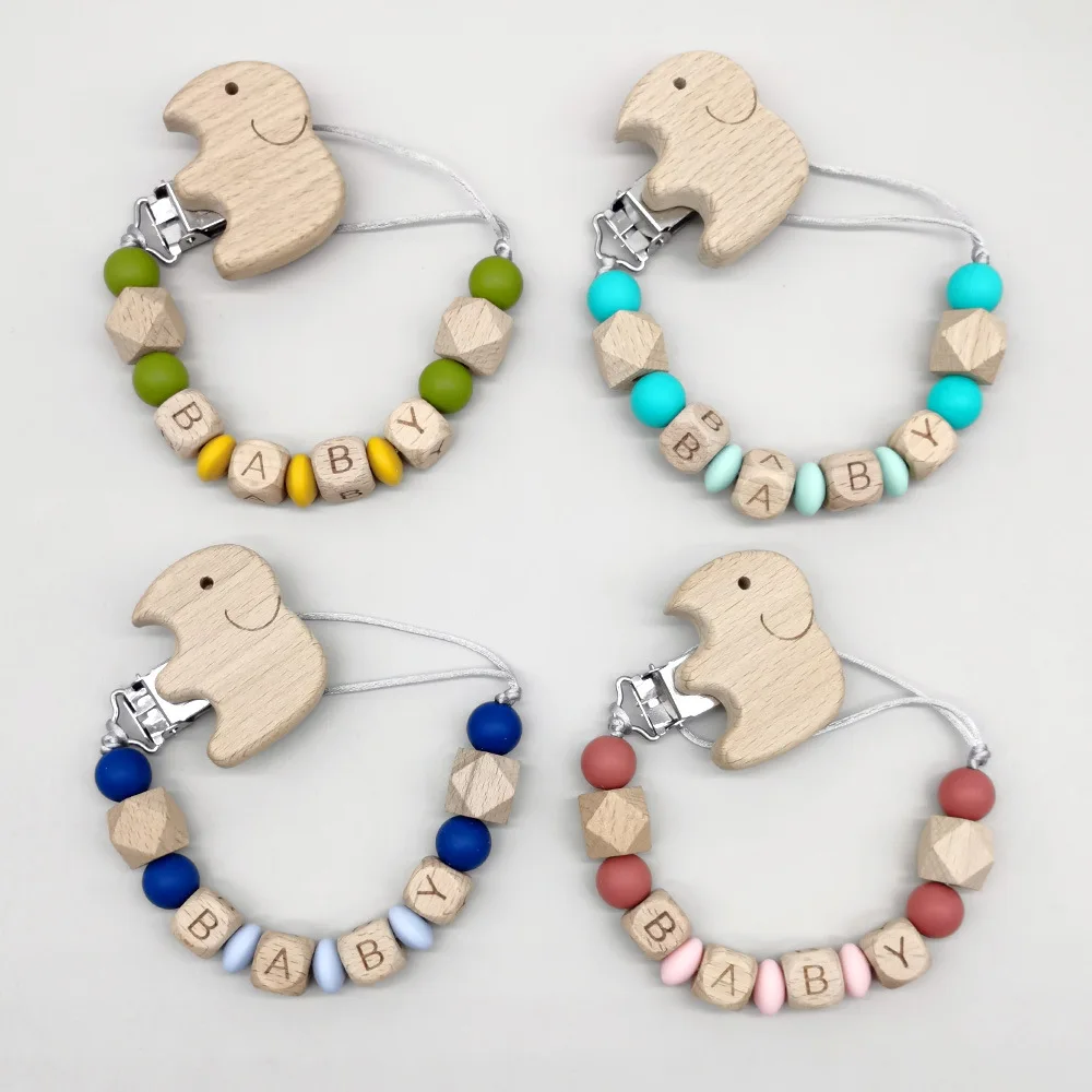 INS Baby Pacifier Clip Nordic Style Personalize Name Custom Newborn Dummy Nipple Holder Chain Babies Accessories Pendant